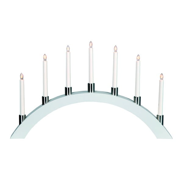 Бял LED свещник Tall Bow, 7 свещи - Best Season