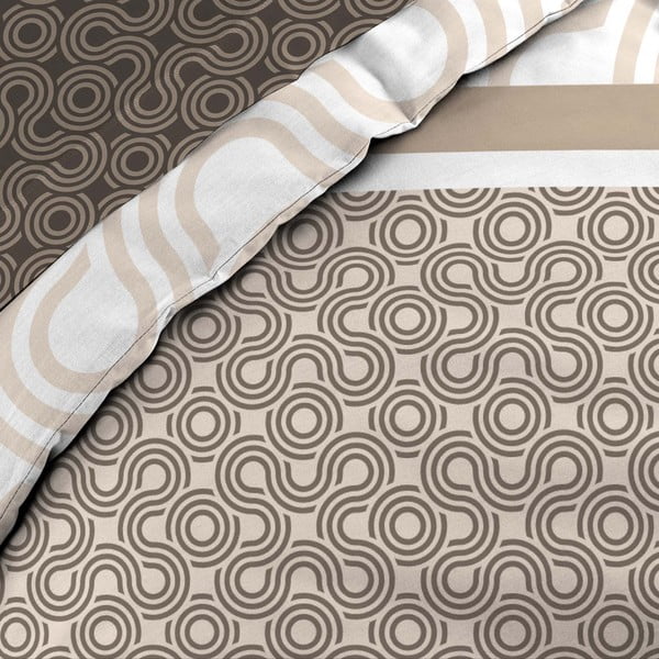 Кафяво двойно удължено памучно спално бельо с включен долен чаршаф 6 части 240x220 cm Pacha – douceur d'intérieur-image-2