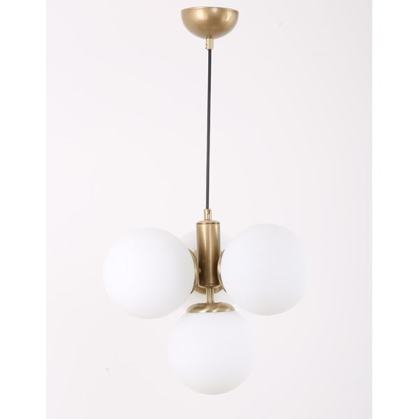 Висяща лампа със стъклен абажур в златисто и бяло ø 15 cm Hector - Squid Lighting