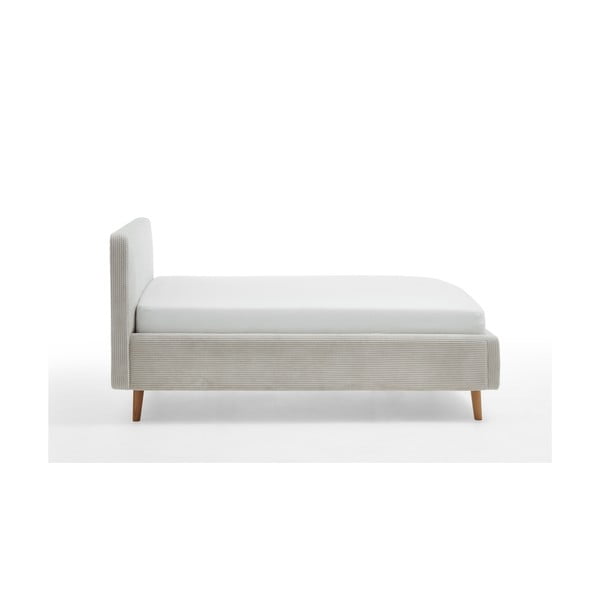 Бежово единично легло 120x200 cm тапицирано без ламелно дъно Mattis – Meise Möbel-image-3