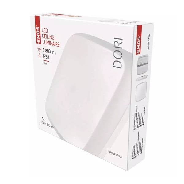 Бяла LED светлина за таван 28x28 cm Dori - EMOS-image-1