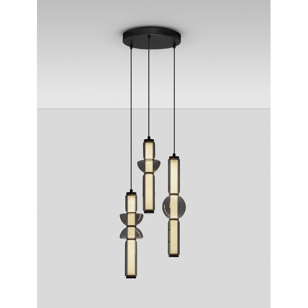 Сиво стъклено LED затъмняващо се висящо осветително тяло ø 38 cm Ulon – Nova Luce-image-4