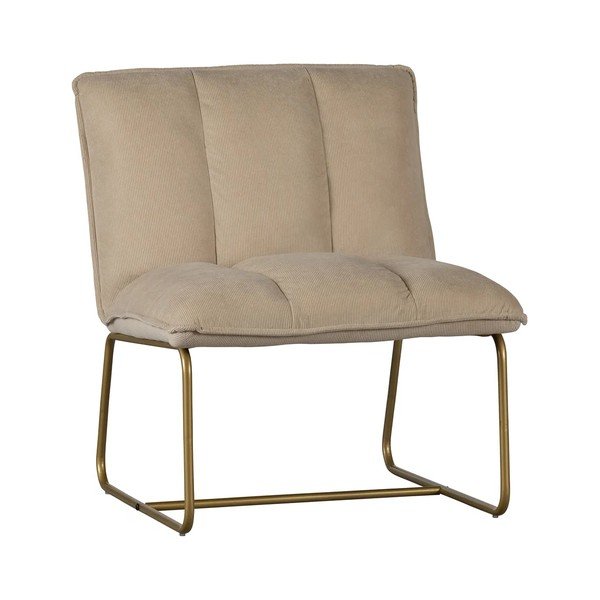 Бежов фотьойл със златиста основа Fie Fire - WOOOD