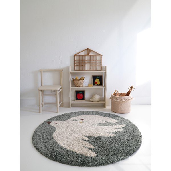 Светлозелен детски килим ø120 cm Bohemian Bird Aqua – Nattiot-image-3