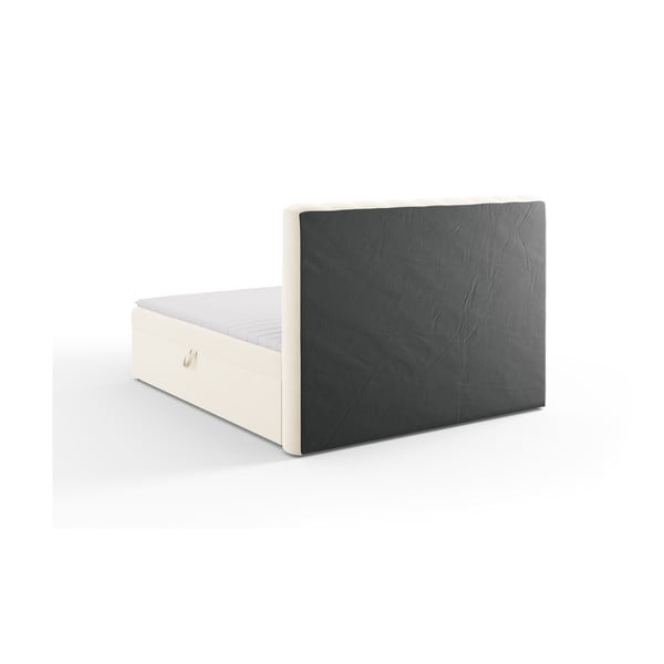 Бежово боксспринг легло с място за съхранение 180x200 cm Gina - Milo Casa-image-4