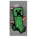 Зелена-сива памучна детска кърпа 70x140 cm Minecraft "Metro Art Creeper" – Jerry Fabrics