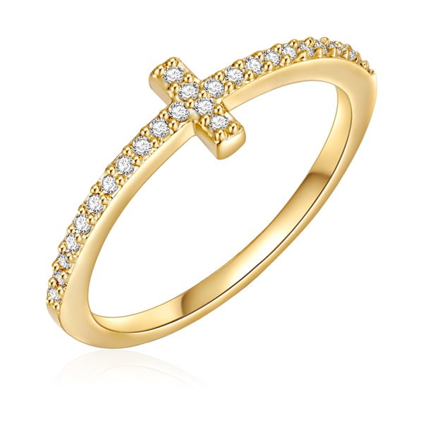 Dámský prsten zlaté barvy Runway Cross, 54