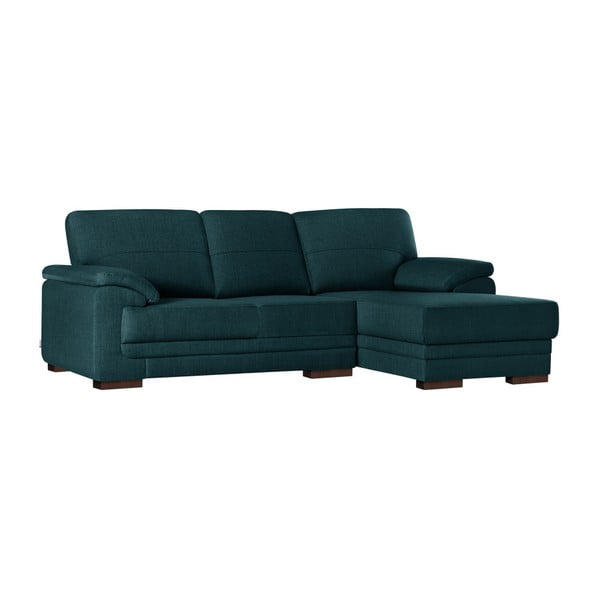 Петролно син ъглов диван с шезлонг Casavola, десен ъгъл - Florenzzi