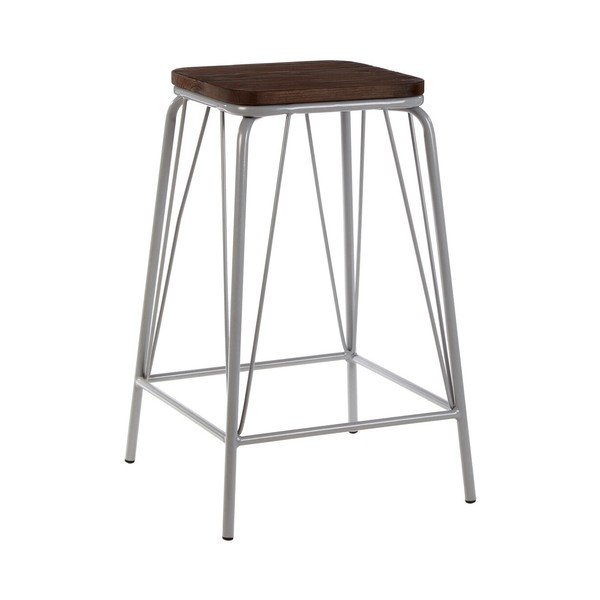 Сив/в тъмно естествен цвят стол от масивен бряст District – Premier Housewares