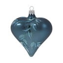 Комплект от 3 сини стъклени коледни орнамента "Сърце - Ego Dekor