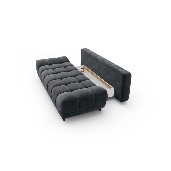 Тъмно сив триместен разтегателен диван с кадифена тапицерия Cirrus - Windsor & Co Sofas-image-4