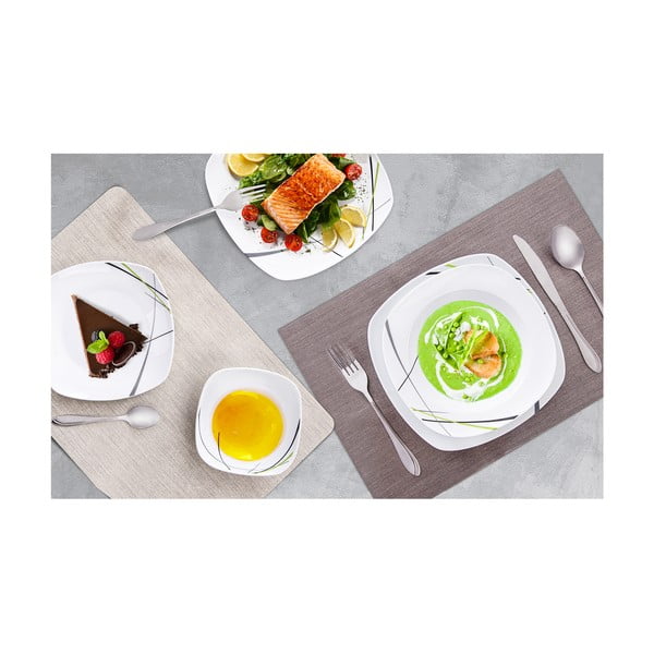 Комплект порцеланови чинии от 18 части Зелен - Orion-image-2