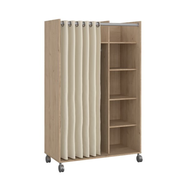 Гардероб в дъбов декор в бяло и бежово 100x160 cm Kit - Tvilum-image-1