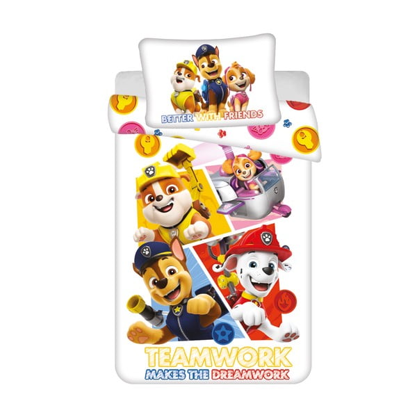 Памучно детско спално бельо 100x135 cm Paw Patrol – Jerry Fabrics