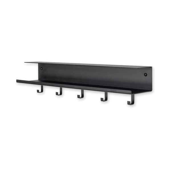 Черна метална стенна закачалка с рафт Easy - Spinder Design