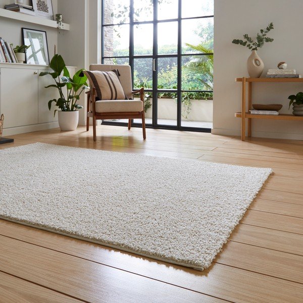 Кремав килим от рециклирани влакна подходящ за пране 80x150 cm Bali – Think Rugs-image-2