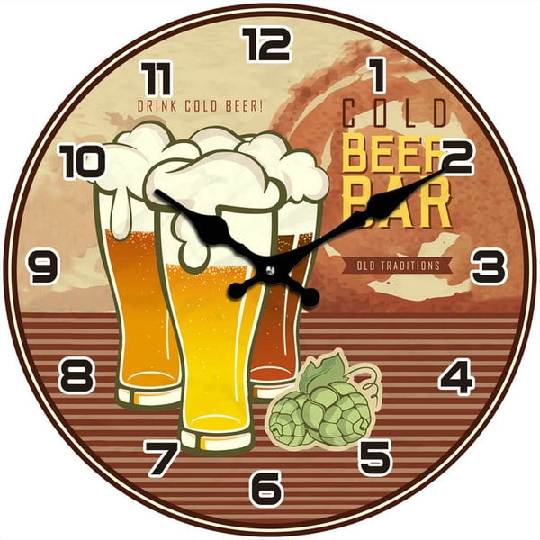 Стъклен часовник за студен бар за бира, 34 cm - Postershop