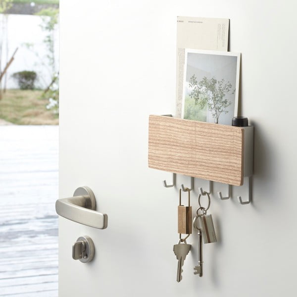 Бял стенен стелаж за ключове Rin - YAMAZAKI-image-1