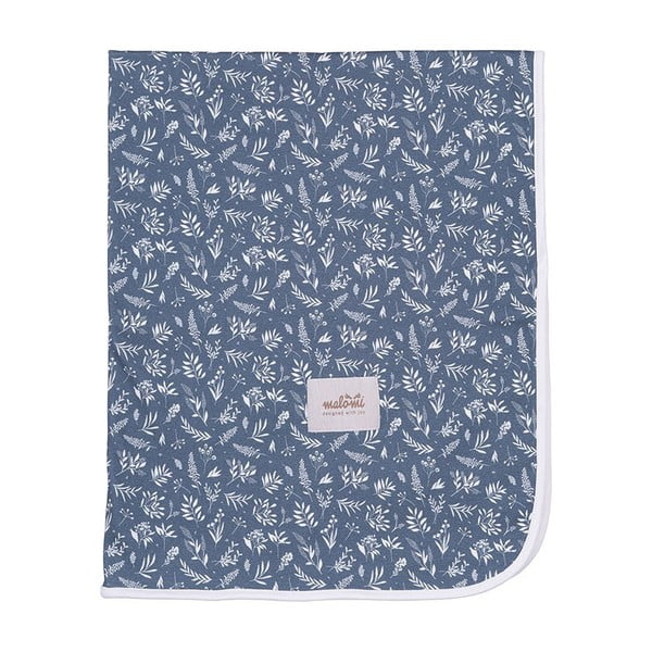 Тъмносиньо бебешко одеяло от органичен памук 110x140 cm Organic - Malomi Kids