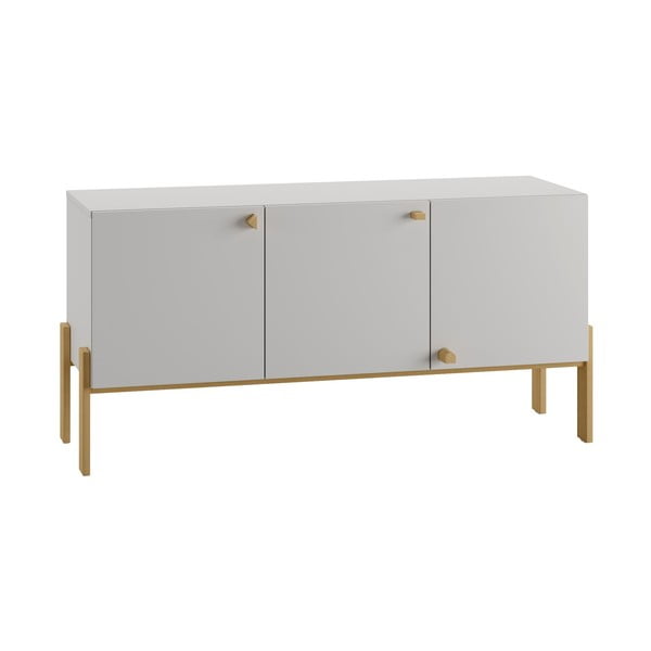 Светлосив нисък детски скрин 150x50 cm Cube - Pinio-image-3