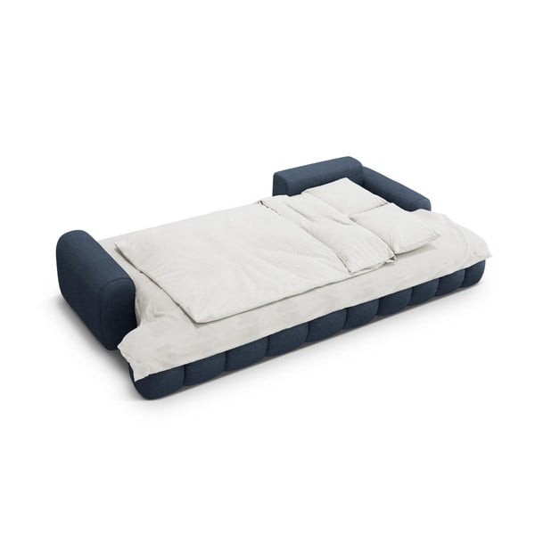 Тъмносин сгъваем/с място за съхранение ъглов диван (десен ъгъл) Linz – Cosmopolitan Design-image-4