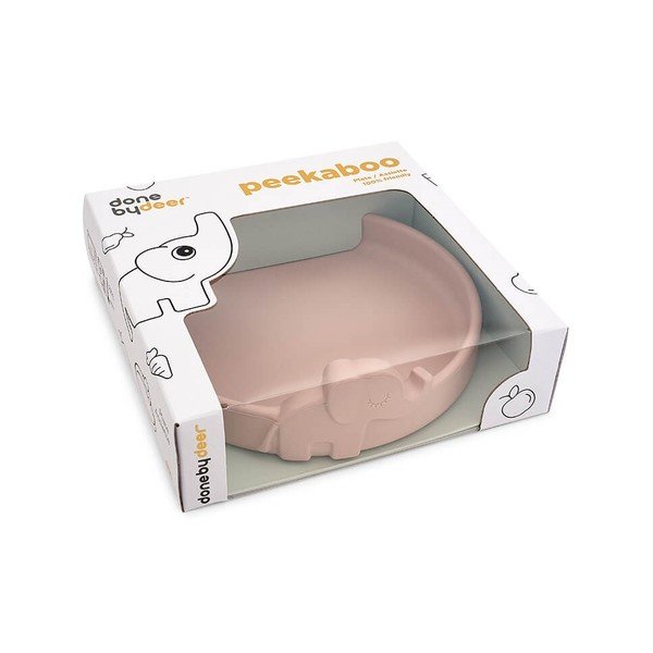 Розова силиконова бебешка чиния ø 16 cm Elphee - Done by Deer-image-2