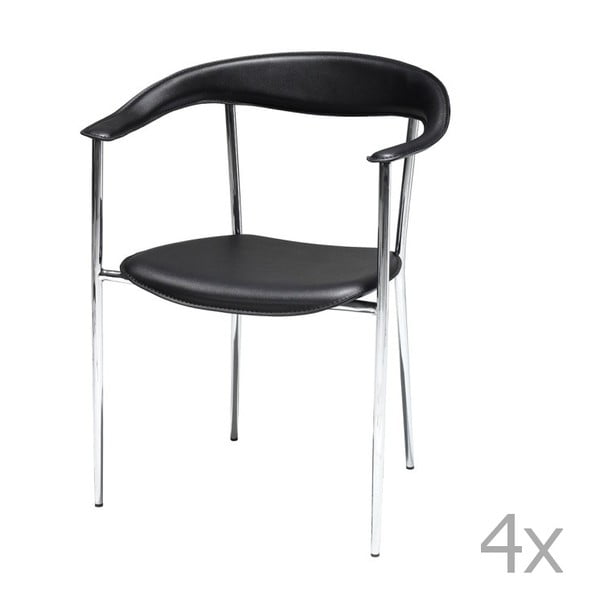 Sada 4 černých jídelních židlí Furnhouse Katja
