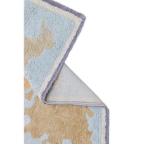 Синьо-бежово памучно детско килимче за игра подходящо за пране/ръчно изработено 70x100 cm Mini Worldmap – Lorena Canals-image-3