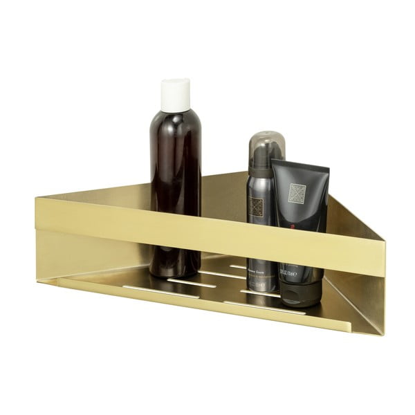 Ъглов самоносещ рафт за баня от неръждаема стомана в златист цвят Genova - Wenko-image-2