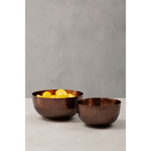 Метални купи за сервиране в комплект от 2 бр. в меден цвят ø 26 cm Solis – Premier Housewares-image-1