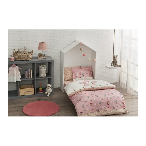 Комплект памучно детско спално бельо с чаршаф Rosie, 100 x 150 cm - Unknown