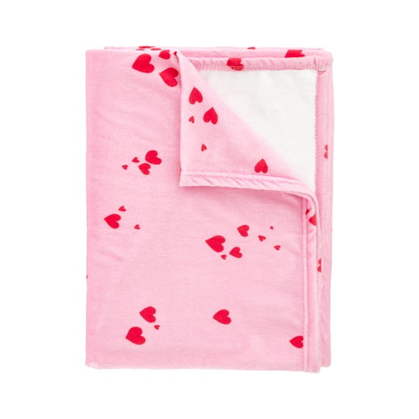 Розово одеяло от флийс 200x240 cm Heart – Catherine Lansfield