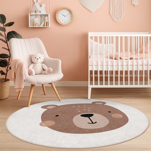 Кафяв/кремав детски килим подходящ за пране ø150 cm Teddy Bear – Mila Home-image-4