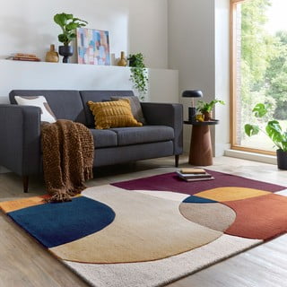 Лилав ръчно изработен вълнен килим 120x170 cm Glow Purple Multi – Flair Rugs