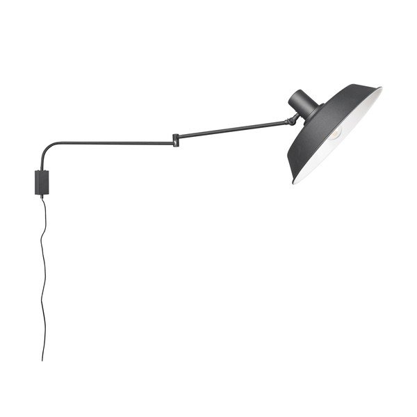 Матово черно стенна лампа с огъваща се структура за контакт ø 35,5 cm Bolder – Trio