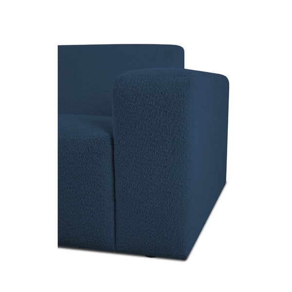 Тъмносин ъглов диван от букле ("U" форма) Roxy – Scandic-image-3