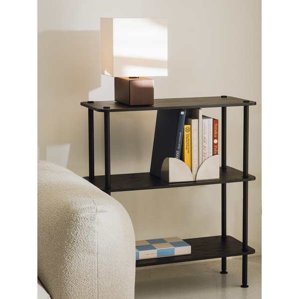 Черен стелаж от декор от дъб  80x90,5x35 cm Teidi – noo.ma-image-1