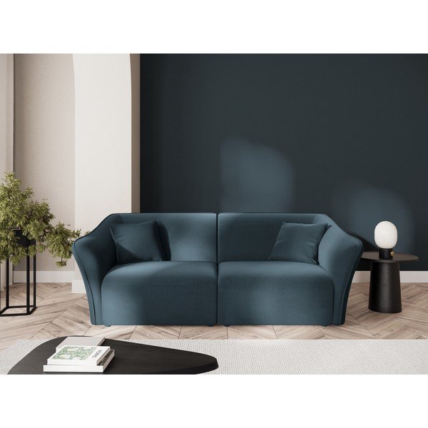 Син кадифен диван 206 cm Tokyo – Cosmopolitan Design-image-1