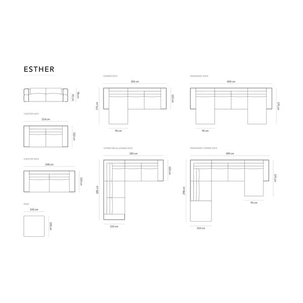 Син диван 248 cm Esther – Milo Casa-image-4