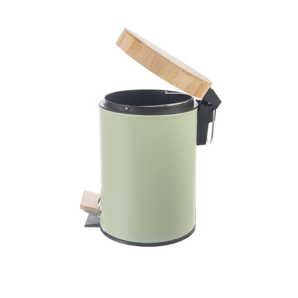 Светлозелено метално кошче за боклук с педал 3 l Greenish – Orion-image-3