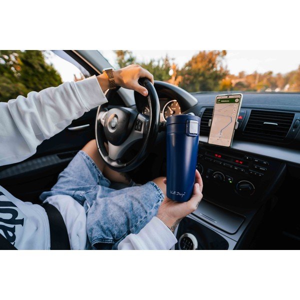 Тъмносиня термочаша за пътуване , 400 ml Fuori - Vialli Design-image-4