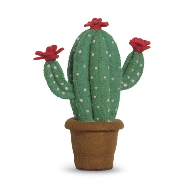 Декорация от зелен филц , височина 32 cm Cactus Flower - Mr. Fox