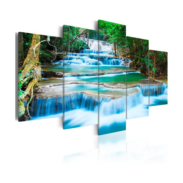 Vícedílný obraz na plátně Artgeist Blue Waterfall 100 x 50 cm