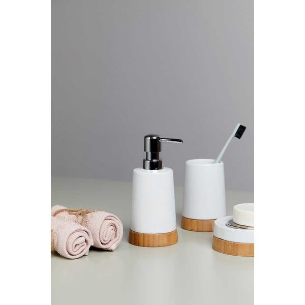 Бял керамичен комплект аксесоари за баня Bamboo – Wenko-image-1