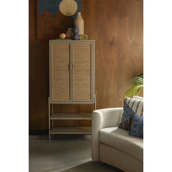 Черно шкафче от масивна ела 70x160x36 cm Yasu – Dutchbone-image-1