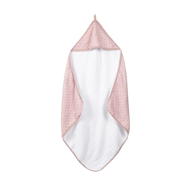 Розова памучна бебешка кърпа с качулка 80x80 cm Lil Planet - Roba