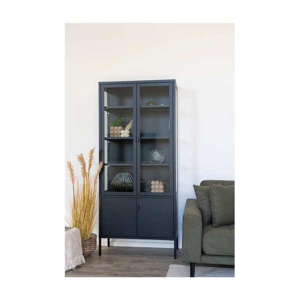 Черен метален шкаф 80x180 cm Brisbane - House Nordic-image-4