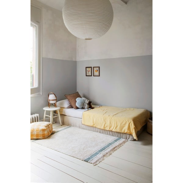 Син и кремав ръчно изработен памучен килим подходящ за пране 90x130 cm Gastro Vintage Blue – Lorena Canals-image-1