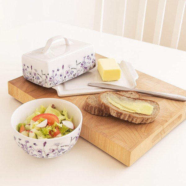 Бяла/лилава порцеланова купичка за супа 500 ml Louka – Orion-image-1