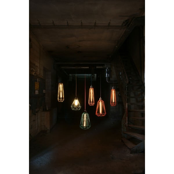 Světlo s oranžovým stínítkem a šedým kabelem Filament Style Diamond #3-image-2